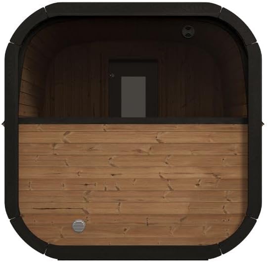 Model CL12GCP, Cube-Series Outdoor Home Sauna Suite Kit, Up to 8 Persons (Sauna Heater and Sauna Stones Included) (Drop 9 WiFi - Black)