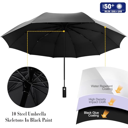 XLINGZA UPF 50+ Beach Umbrella with Adjustable Universal Clamp - style: Auto/L