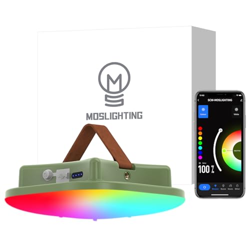 Camping Lantern Rechargeable,LED Smart Light Bluetooth Control by Tuya APP,Music Sync RGB LED Camping Lights,16500mAh Outdoor Light with Magnet Base,16 Million DIY Colors Tent Lights ly01