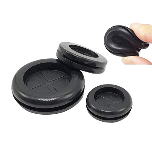 Flyshop 4-Pack Round Double-Sided Black 26 mm 1-1/32" Rubber Grommet, 20 mm 13/16" ID, Hole Grommet Synthetic Rubber Grommets Wire Protection - size: 1-1/32" (26mm) Drill Hole
