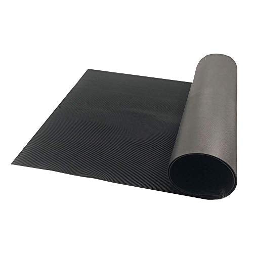 RESILIA Black V-Groove Utility Runner - Waterproof Vinyl Floor/Surface Protector, Heavy Duty Mats, Indoor Hardwood, Hard Floors, Garage, Hallway, Entryway, Kitchen, & Outdoor, 27” x 6’, Made in USA - size: 27" x 72"