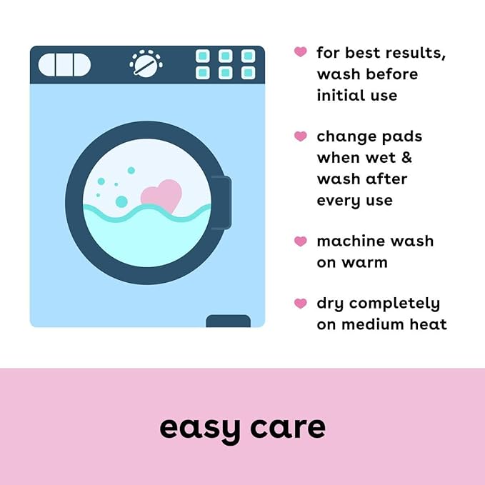 Bamboobies Overnight Nursing Pads, Ultra-Soft Velour, Reusable and Washable for Nightly Use, Leak-Proof Pads for Breastfeeding, 8 Pads
