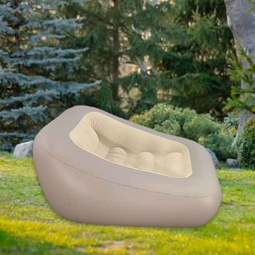 Inflatable Camping Lounger, Foldable Inflatable Sofa, Air Mattress, Couch for The Garden, Gray - color: Gray