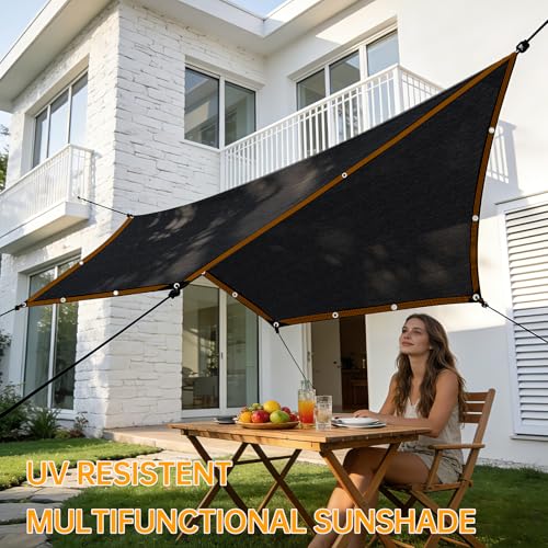 Shade-Cloth 85-90% for Garden Greenhouse Plants 10x12 FT, Black Sun-Block Shade Cover Mesh Tarp with Grommets Sun Shade Canopy for Outdoor Pergola Patio Flower Lawn Kennel Chicken Coop - size: 10x12 FT