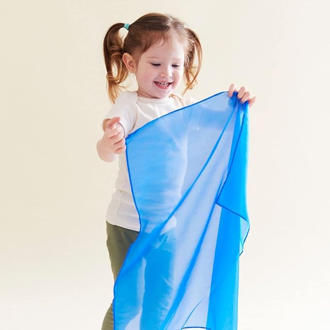 Sarah's Silks Mini Playsilks | Solid Colors | Creative Waldorf Toys for Education and Open-Ended Play (Set of 6 Primary)