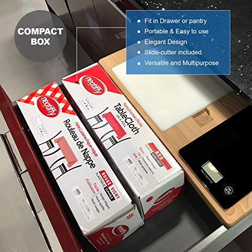 Neatiffy Disposable Plastic Table Cloth Roll | 54 in x 108 Ft Waterproof Tablecloth | Table Cover for Rectangle, Square, Round Oval Tables | Picnic, Party, Banquet, Birthdays, Weddings - Red - color: Red