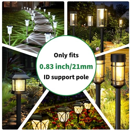 8 Pcs Solar Light Stakes Reinforced Replacement (Fit for Inner Diameter 0.83inch),Ground Spikes,ABS Plastic Lights Stakes, Ideal for Solar Pathway Lights Garden Torch Lights,Christmas Lights - size: 0.83 Inch