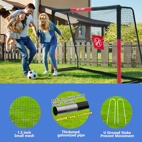 Soccer Goal for Backyard,6x4/8x5/10x6.5/12x6.5ft Metal Soccer, Soccer Goal for Kids 8-12, Soccer net with Zipper Design, Easy Assemble, Weatherproof Foam Padded Goal Post, Adults - style: 10'W×6.5'H