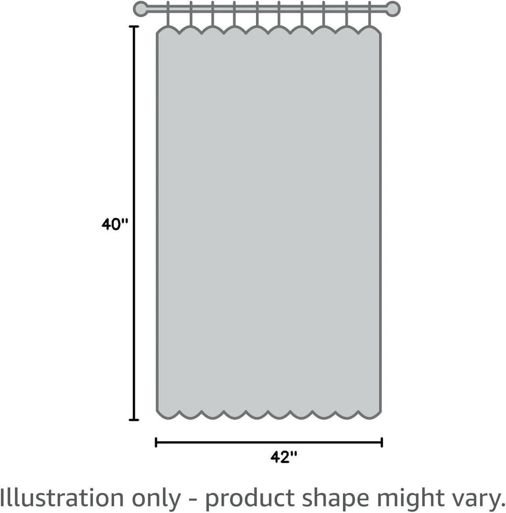 YoungsTex Short Linen Curtains 40 Inch Length for Cafe Kitchen Window Over Sink, Semi Sheer Drapes Light Filtering with Rod Pocket Back Tab for Bathroom, 42 X 40 Inch, 2 Panels