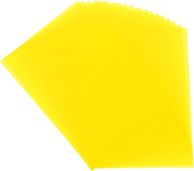 MECCANIXITY Colored Vellum Paper, 20 Sheet Lemon Yellow Transparency 11.7 x 8.2 Printable Vellum Paper, Translucent Vellum Sheets for Printing Wedding Invitations, Ink Jet Laser Printer
