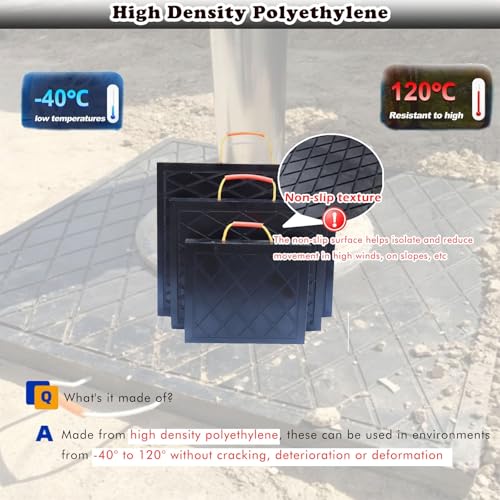 Heavy Duty Outrigger Pads for Cranes - High Capacity Non-Slip Ground Protection Mats, Durable Stabilizer Jack Landing Pads for Muddy & Grass Surfaces, Enhanced Stability & Safety,15.7x15.7x1