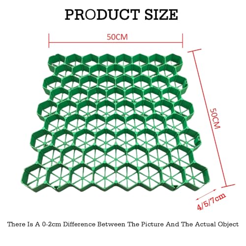 Plastic Lawn and Gravel Stabilization Grid Outdoor Ground Reinforcement Mat for Grass and Gravel Areas HeavyDuty Turf Support Grille - size: 5cm-8 pieces