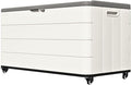 ZZM 110 Gallon Outdoor Deck Box with Wheels, Waterproof Resin Storage Cabinet for Patio