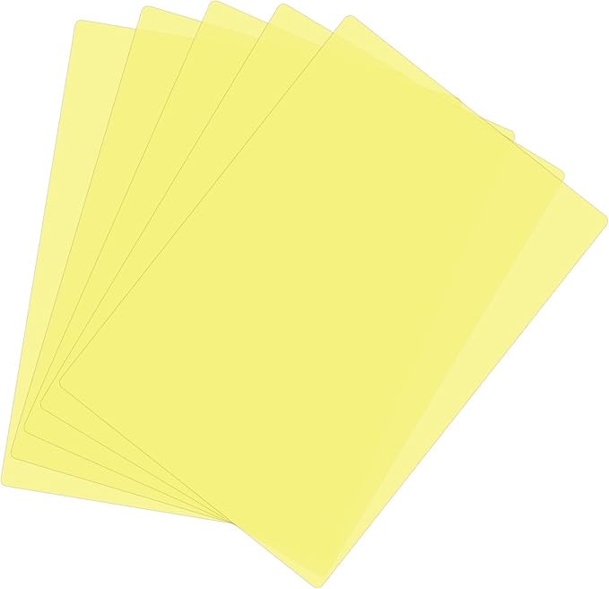 PATIKIL A4 Size Guided Reading Sheet, 5pcs Correction Lighting Gel Filter Colored Overlay Transparent Color Film for Classroom Photo Studio, Yellow