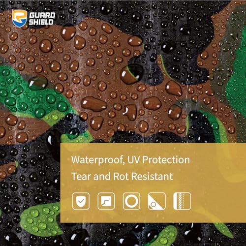 GUARD SHIELD Camo Tarp Waterproof 8x12 Feet Lightweight Camouflage Tarp Poly Cover 6mil (2-Pack) - color: Light Camo, size: 8x12 (2-Pack)