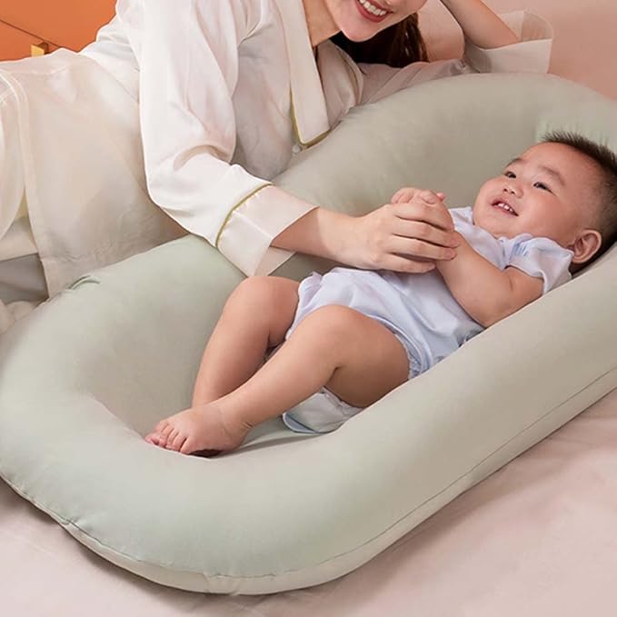 Baby Lounger Pillow, Infant Lounger for 0-24 Months, Soft Cotton and Portable Baby Lounger for Home (Blue)