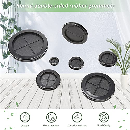 Flyshop 4-Pack Round Double-Sided Black 26 mm 1-1/32" Rubber Grommet, 20 mm 13/16" ID, Hole Grommet Synthetic Rubber Grommets Wire Protection - size: 1-1/32" (26mm) Drill Hole