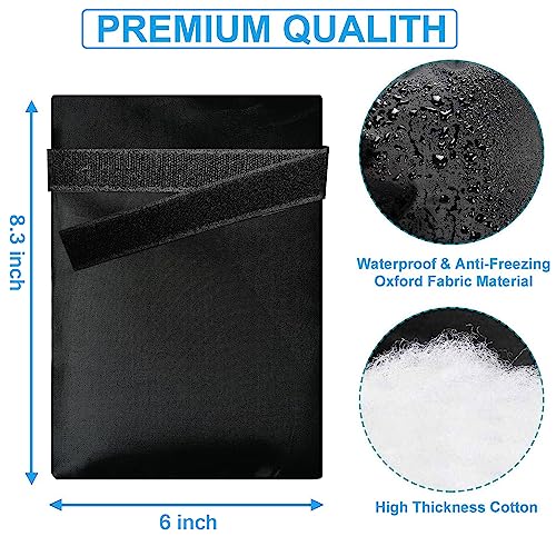 Outdoor Faucet Covers for Winter, Actgan 8.3"H x 6"W Thickened Outside Garden Faucet Socks for Freeze Protection, Reusable Insulated Faucet Covers, 4 Pack, Black - color: 4 Piece 8.3"H x 6"W Black