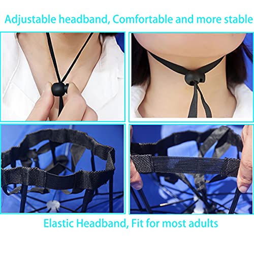 Umbrella Hat, 37 inch Fishing Umbrella Hat Hands Free Foldable UV Protection Umbrella Cap Adjustable Headwear for Fishing Golf Camping Beach Gardening Sunshade Outdoor - color: Black