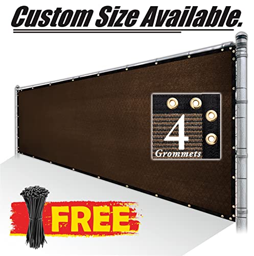 Royal Shade 4' x 12' Brown Fence Privacy Screen Windscreen Cover Netting Mesh Fabric Cloth - Cable Zip Ties Included (We Make Custom Size) - color: Brown, size: 0 4' x 1 2'