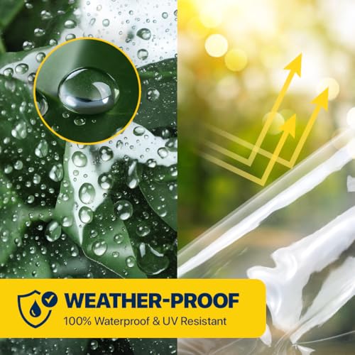 Seal Skin Covers Waterproof Clear Tarp 10x20 FT, 20 Mil 18 OZ 560 GSM Heavy Duty Transparent Vinyl Tarpaulin with Grommets - size: 10' X 20'
