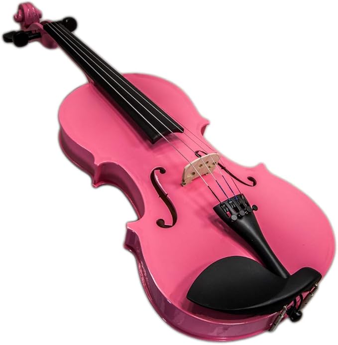 Sky Full Size VN202 Pink Violin with Brazilwood Bow and Lightweight Case