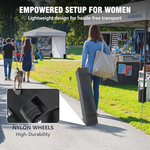 10X10 Pop Up Canopy Tent,Removable Pockets Sidewall for Extra Storage,Easy Up Canopy,Heavy Duty One Person Set Up Event Tent,White - style: 10x10 FT