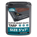 TARPAL tarp 5x7 Feet Super Heavy Duty Tarps Cover 20mil Waterproof UV Protection Rip and Tear Proof Tarpaulin with Grommets(Grey/Brown) - size: 5x7 Feet-Finished size