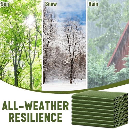 8 Pack 6 x 8 ft 5.5 Mil Large Tarps Heavy Duty Waterproof Tarp Multi Purpose Tent Cover for Home Boats Cars Camping Patio Furniture Roof Emergency Rain Protective Cover, Army Green - color: Army Green, size: 6 x 8 ft