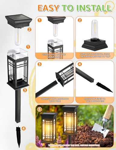 4 Pack Solar Lights Outdoor Waterproof, Bright Solar Pathway Lights with Auto On/Off, Weatherproof Garden Landscape Lighting for Yard Patio Walkway Lawn Decor - size: 4 Pack