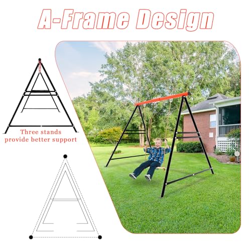 Swing Stand Frame, Heavy Duty 550lbs Capacity Hammock Stand for Backyard, Patio, Garden(Swing NOT Included) - color: Red