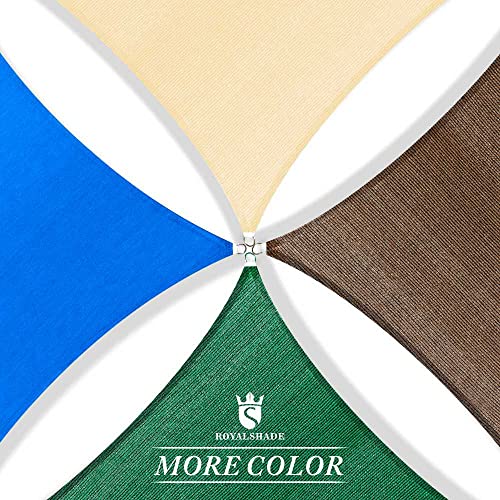 Royal Shade 10' x 10' x 14'Brown Triangle Sun Shade Sail Canopy Outdoor Patio Fabric Screen Awning RSTAPRT10 - UPF50+ 95% UV Blockage, Heavy Duty, Water & Air Permeable (We Make Custom Size) - color: Brown, size: 10' X 10' X 14'