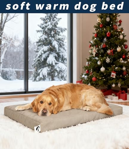 Waterproof Dog Bed for Crate Pad, Leather Pet Mat with Wipeable Removable Cover, Large Size Crate Mat - color: brown, size: 46"L x 28"W x 3"Th