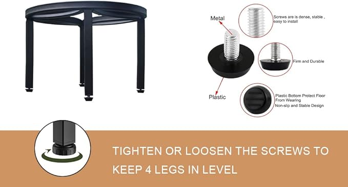 Zhongma Set of 4 Metal Plant Stand for Heavy Potted Plant for Home Indoor and Outdoor, 220 LBS Capacity & Heavy Duty Construction, Sturdy Plant Riser without Installation Required