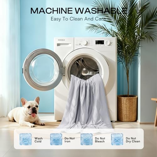 Luciphia Premium Cooling Dog Blanket Washable Q-MAX>0.5 Small Medium Large Pet Mat Puppy Cat Self-Cooling Soft Breathable Calming Throw for Sofa Crate Bed (Light Grey,29x40 inches) - color: Light Grey, size: 29x40 inches
