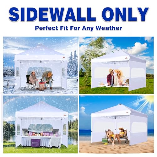 SCOCANOPY Sidewall for 10x10 Canopy Frame with Mesh Window and Zipper, 3 Pieces Sunwalls Only, (Grey) - color: Gray, size: 10X10