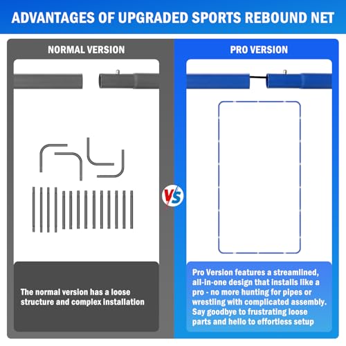 Volleyball Baseball Rebounder Net, Softball Rebounder Pitchback Net Quick Adjustments, Quick Adjustments Lacrosse Bounce Back Practice Equipment, Ideal for Outdoor Indoor and Backyard Training - size: 7ftx4ft, style: Multi-Sport Rebounder Net