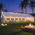 LAUSAINT HOME 20x40 Party Tent with 150ft Lights, Heavy Duty Waterproof Canopy with Removable Sidewalls & Roll-Up Door, Large White Event Shelter with Steel Frame for Wedding, Backyard, BBQ, Camping - size: 20x40 with 150ft Lights