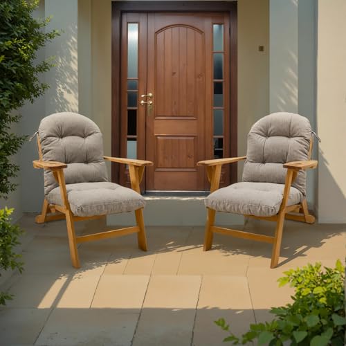 QILLOWAY Outdoor High Back Chair Cushion for Adirondack, All Weather Rocking Chair Cushions Thick Padded Replacement for Patio Furniture,Marine Blue - color: Marine Blue