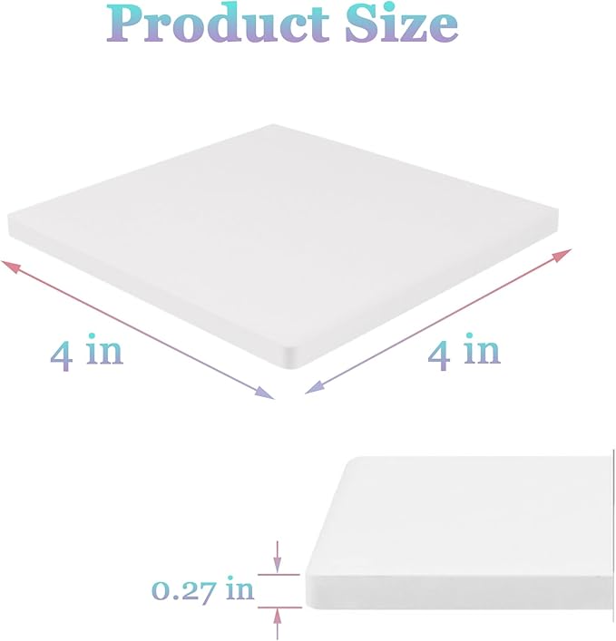 10pcs 4''x4'' Ceramic Tiles for Crafts, Blank Ceramic Coaster for Craft, White Unglazed Tile with Cork Backing Pad for Painting, Alcohol Ink, Acrylic Pouring, DIY