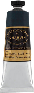 Charvin Extra Fine Professional Acrylic Paint - Ocean Blue, 60ml Tube, Triple-Milled, Lightfast Pigments, Open Stock Artist Acrylic Paints in Nature-Inspired Hues