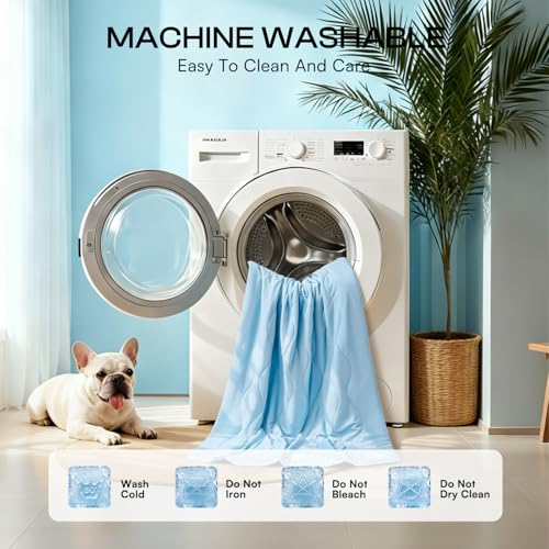 Luciphia Premium Cooling Dog Blanket Washable Q-MAX>0.5 Small Medium Large Pet Mat Puppy Cat Self-Cooling Soft Breathable Calming Throw for Sofa Crate Bed (Light Blue,40x60 inches) - color: Light Blue, size: 40x60 inches