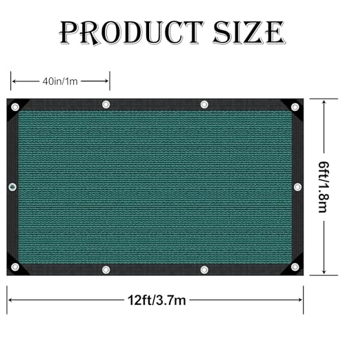 6×12FT 80% Shade Cloth Sun Shade Net with Grommets Sunblock Net Mesh Tarp for Garden,Plants Cover,Greenhouse and Patio - size: 6×12FT
