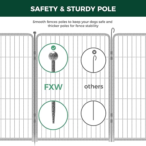 FXW Aster Dog Playpen Designed for Yard, 40inch 24 Panels - size: 40"H & 24 Panels