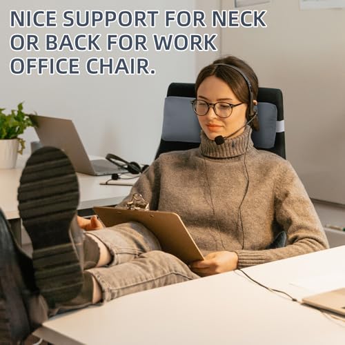 Headrest Pillow for Patio Chaise Lounge Chair, Outdoor Chaise Pillows with Adjustable Elastic Stripe Head Resting Pillows for Recliner Office Chair, Dark-Gray 2 Pack - color: Dark-gray