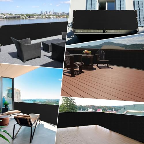 90% Black Sun Shade Cloth 6x16 ft - Fence Privacy Screen, Breathable Mesh Tarp & Serrated Grommets for Garden Plants Outdoor, Patio Pergola, Porch Cover, Chicken Coop & Dog Kennel - size: 6x16 Ft