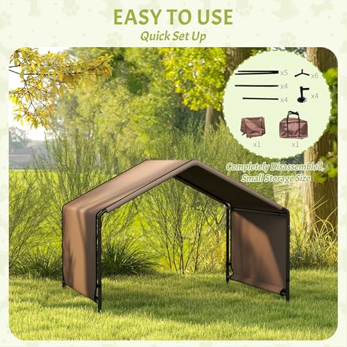 Waterproof Portable Dog Tent Shade Protection Compact Durable Eco-Friendly Foldable Brown Lightweight Easy to Set Up Travel