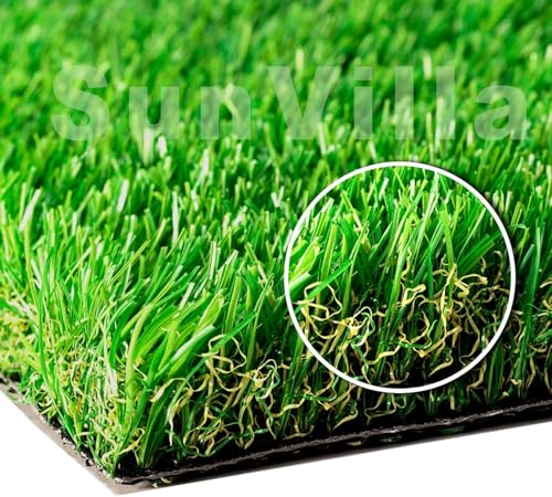 SunVilla 4FTX7FT Realistic Indoor/Outdoor Artificial Grass/Turf, Olive Green/Yellow, 4' x 7', Green/Olive Green/Yellow - size: 4 FT x 7 FT (28 Square FT)