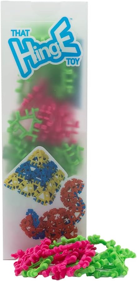 That Hinge Toy 82 Piece Green + Pink Set, Animal + More STEM Construction Toy Building Set
