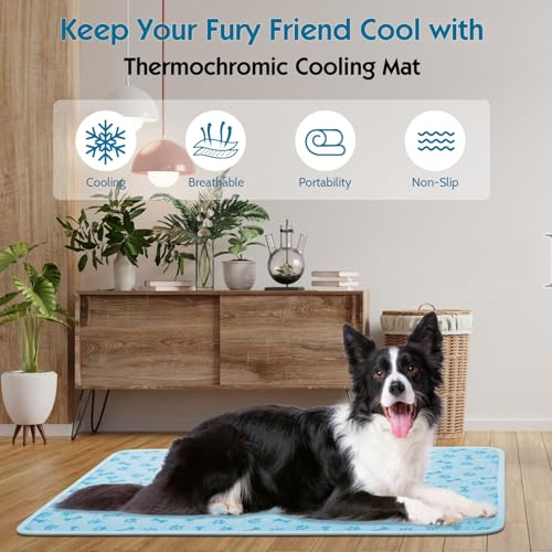 Dog Cooling Mat, Pet Cooling Mat for Dogs and Cats, Portable Summer Dog Cool Pad,Cool Bed for Pets, Premium Pet Cool Blanket for Summer - size: Large